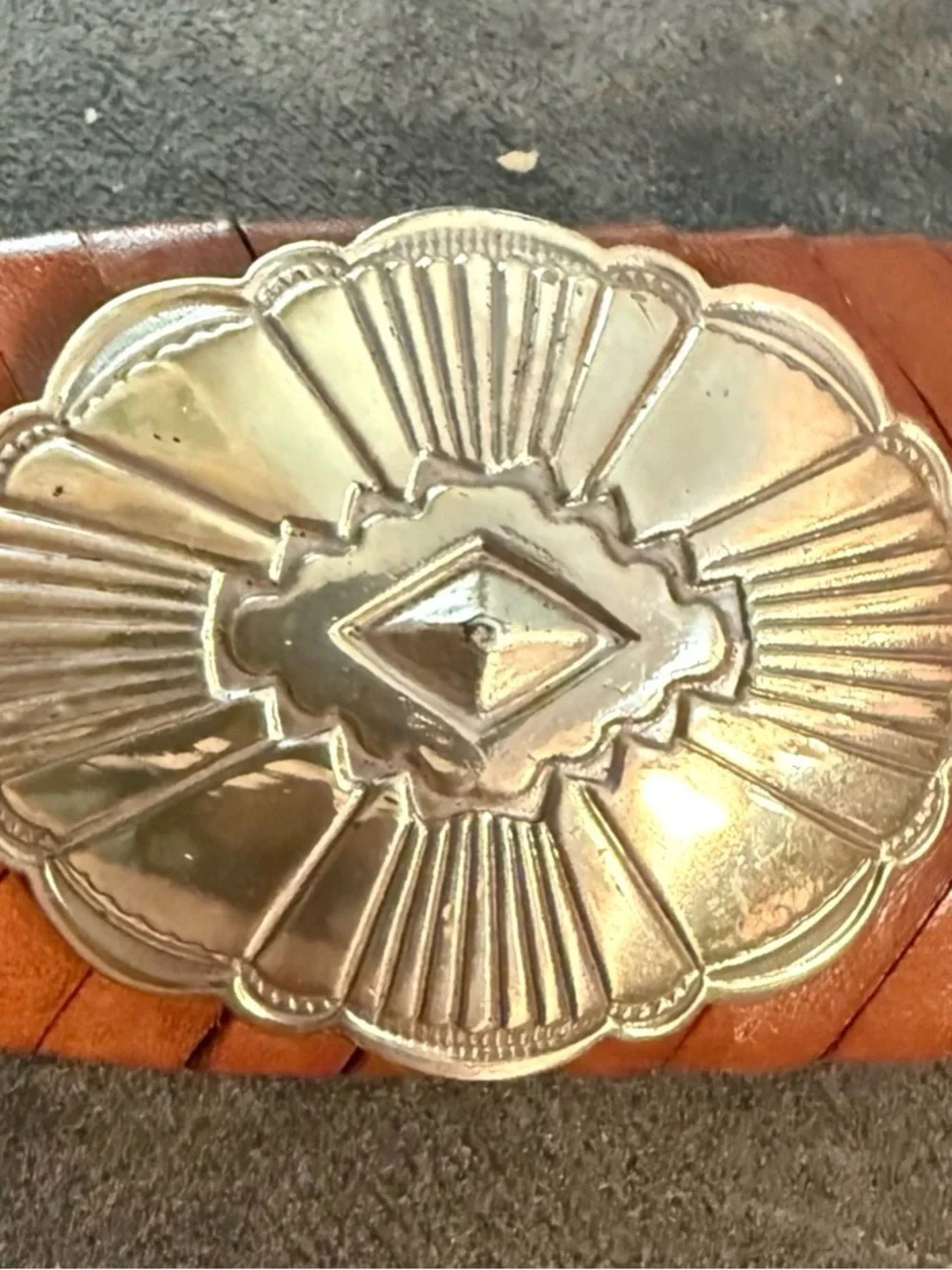 Leather Men's Belt - Brown with Silver Buckle